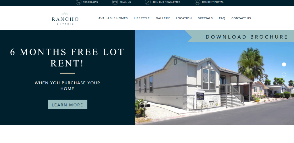 screenshot of Rancho Ontario website