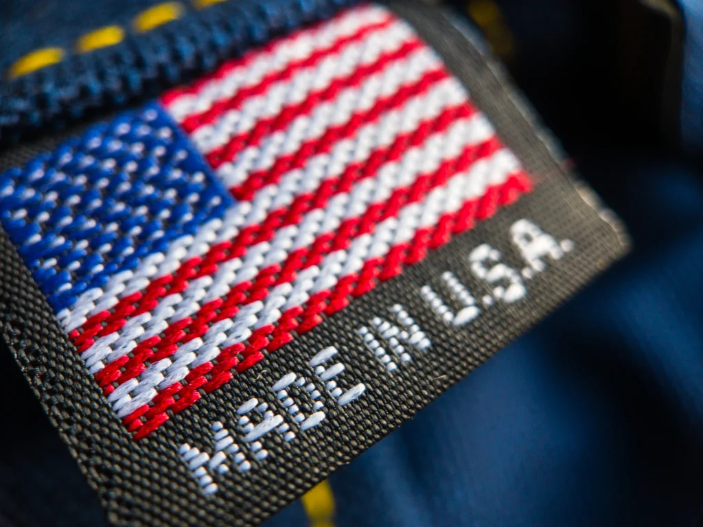 made in the usa label on cloth