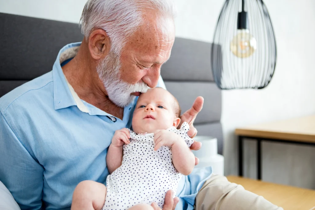small baby and grandfather