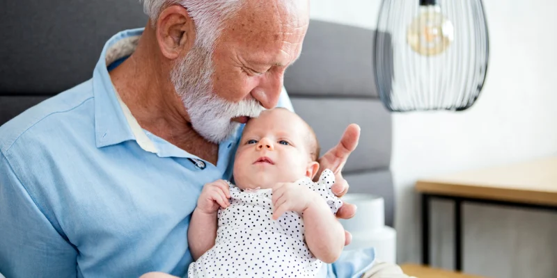 small baby and grandfather