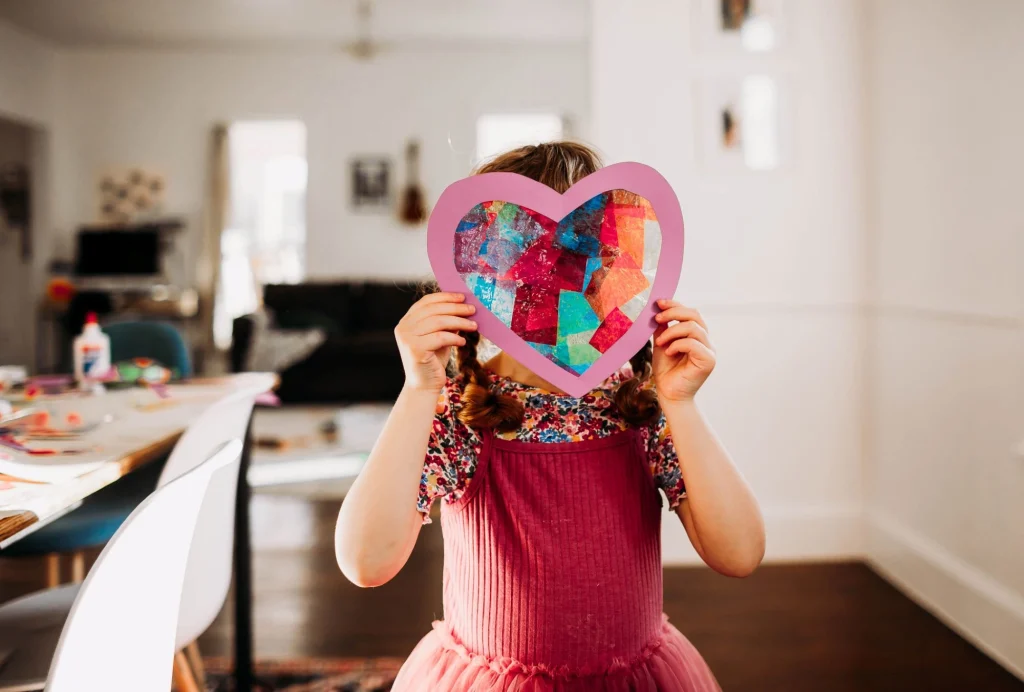 rainbow heart artwork valentine's day
