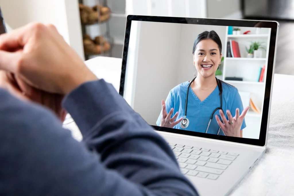 doctor talking to patient telehealth