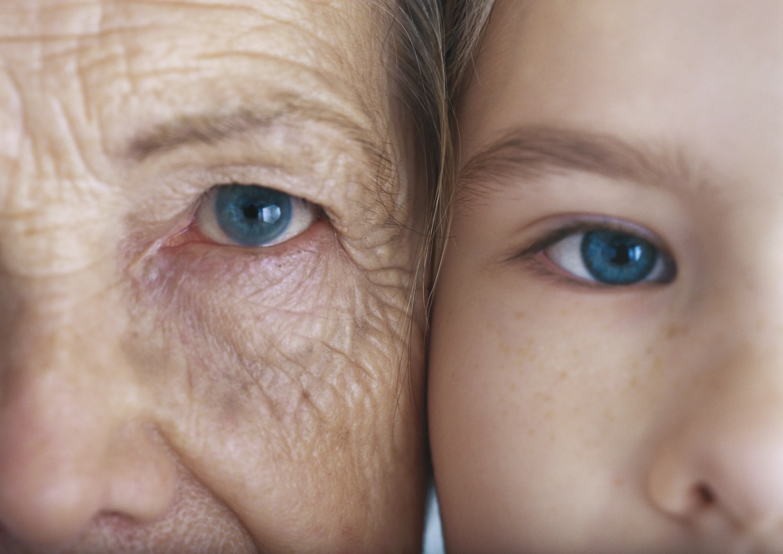 older and younger generation up close