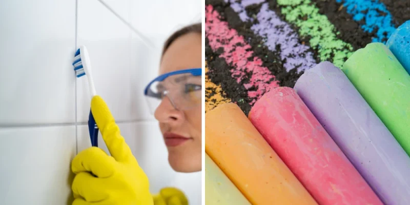 household tips, grout cleaning and chalk