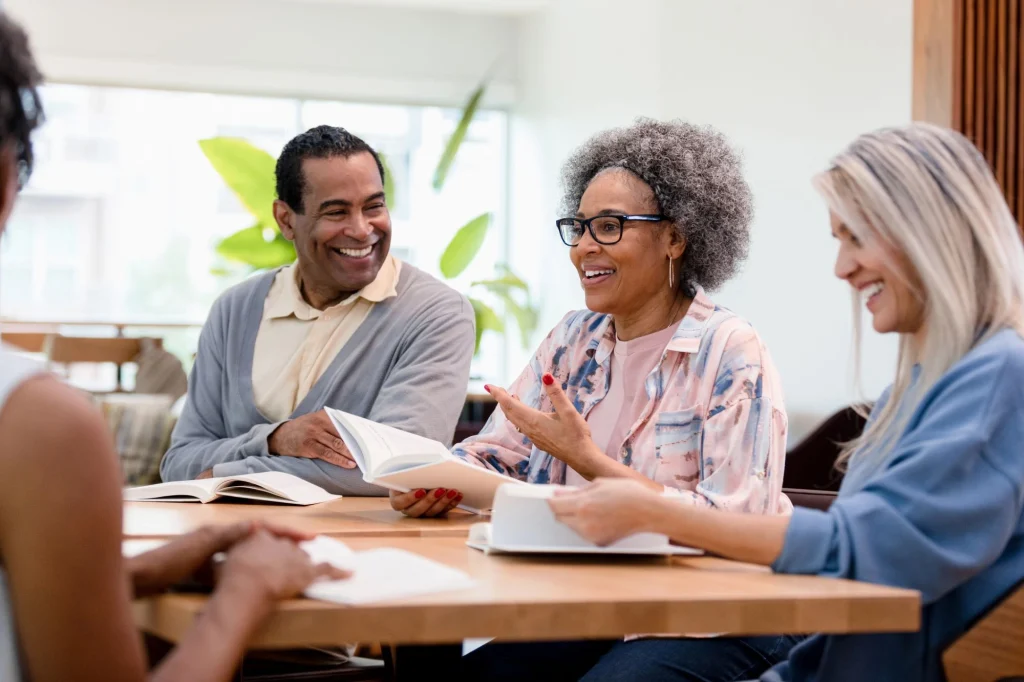 seniors at book club