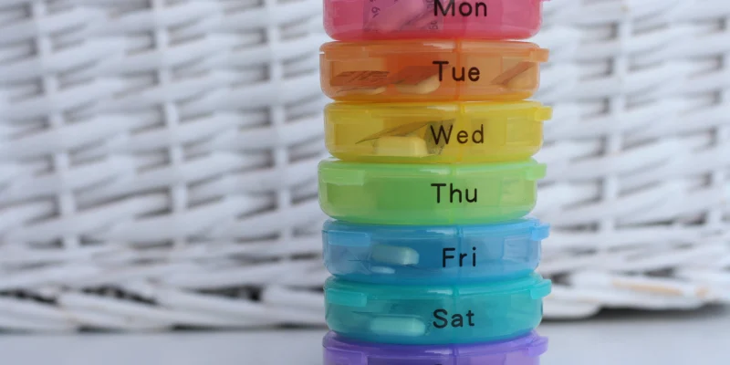 rainbow days of the week pill box