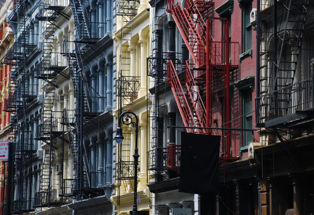 Cast-iron adornments make 19th-century buildings in SoHo, New York, architectural treasures. Photo courtesy Roberto Maggioni/Dreamstime.com.