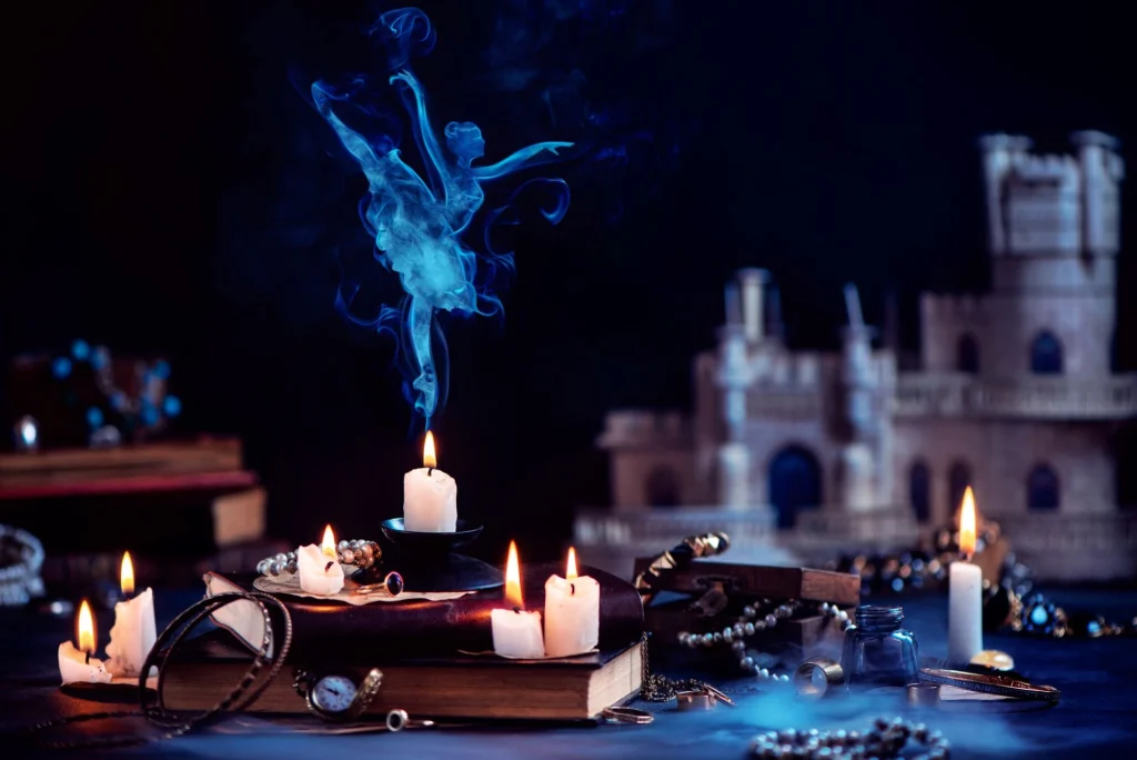 ghostly silhouette on a candle