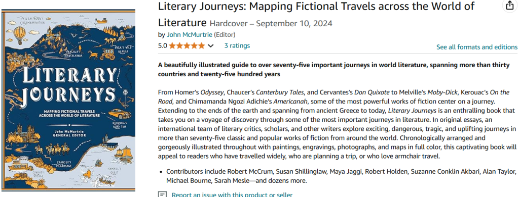 "Literary Journeys: Mapping Fictional Travels Across the World of Literature," edited by John McMurtrie (Princeton University Press) screenshot from Amazon.com