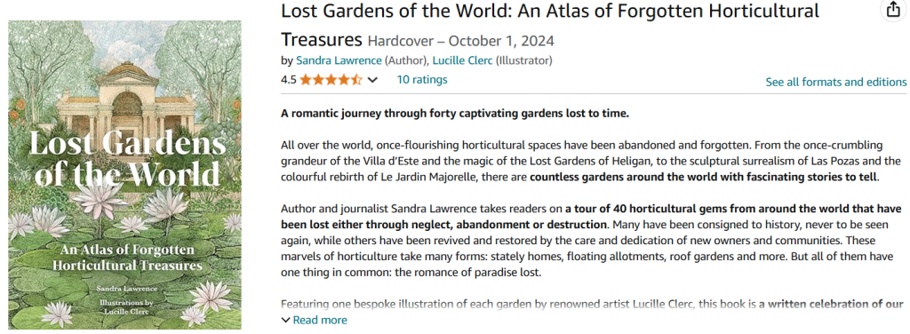 "Lost Gardens of the World: An Atlas of Forgotten Horticultural Treasures" b screenshot from Amazon.comy Sandra Lawrence (Frances Lincoln)