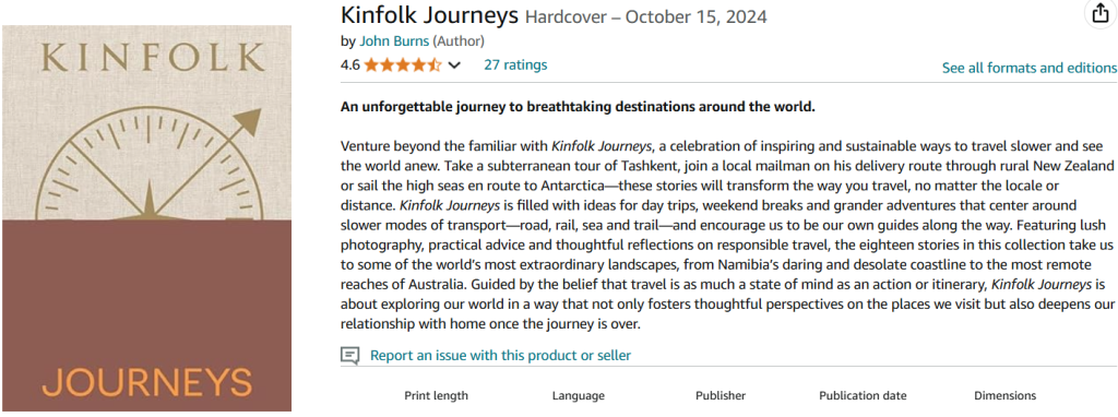 "Kinfolk Journeys" by John Burns (Artisan) screenshot from Amazon.com