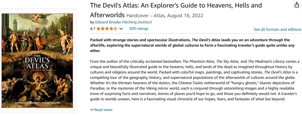 "The Devil's Atlas: An Explorer's Guide to Heavens, Hells and Afterworlds" by Edward Brooke-Hitching (Chronicle Books) screenshot from Amazon.com