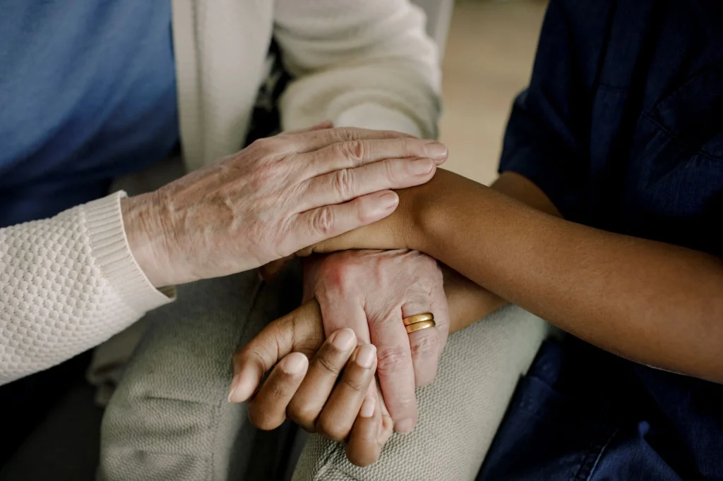 holding hands