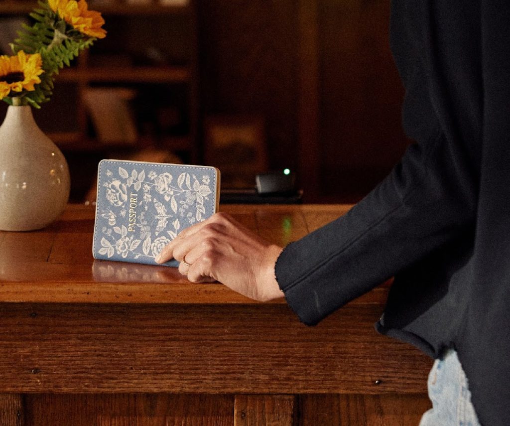 Rifle Paper Co.'s matching passport and luggage-tag lend protection and color to these important belongings. Photo courtesy of Rifle Paper Co.