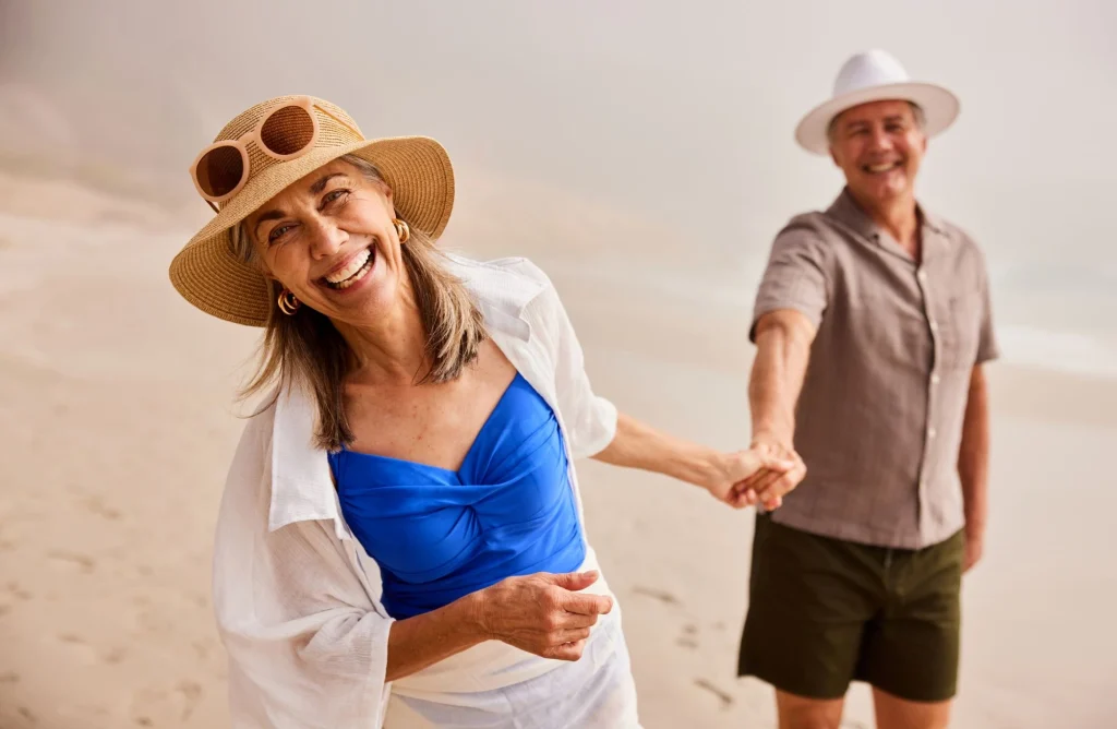 couple having fun on the beach