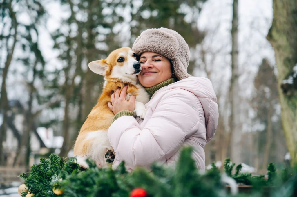 lady hugging her dog