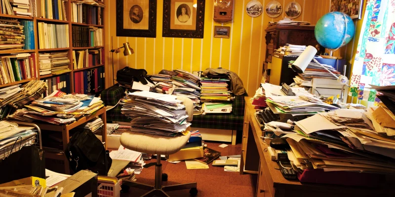 cluttered hoarder house