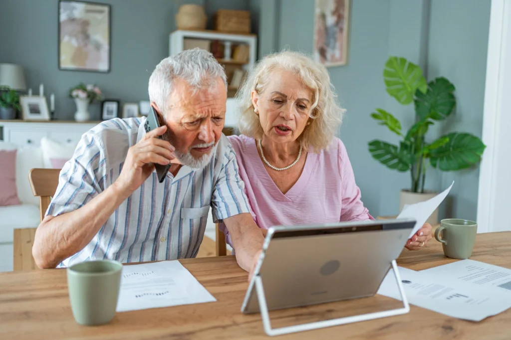 couple looking over finances