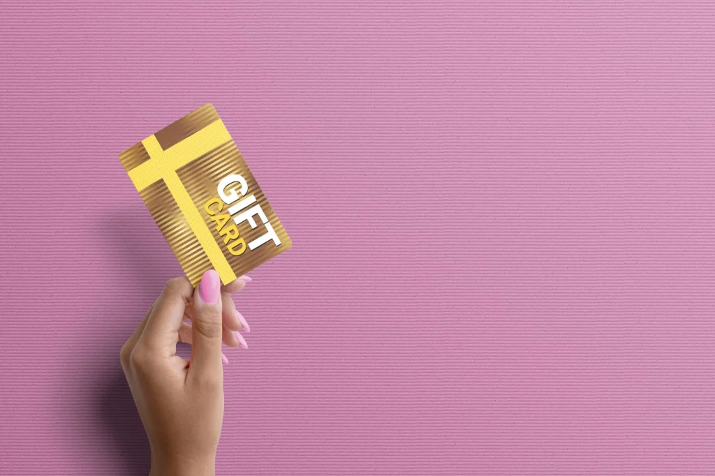 gift card pink background