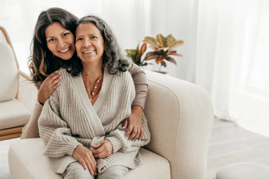 mom and daughter home care caregiver 