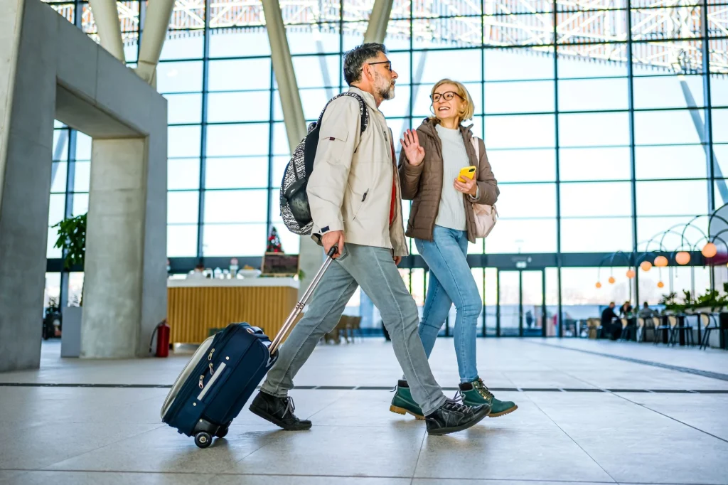 older couple traveling