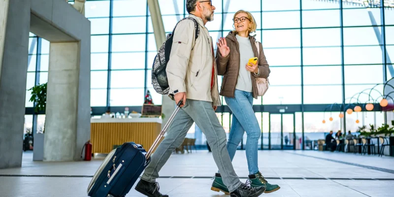 older couple traveling