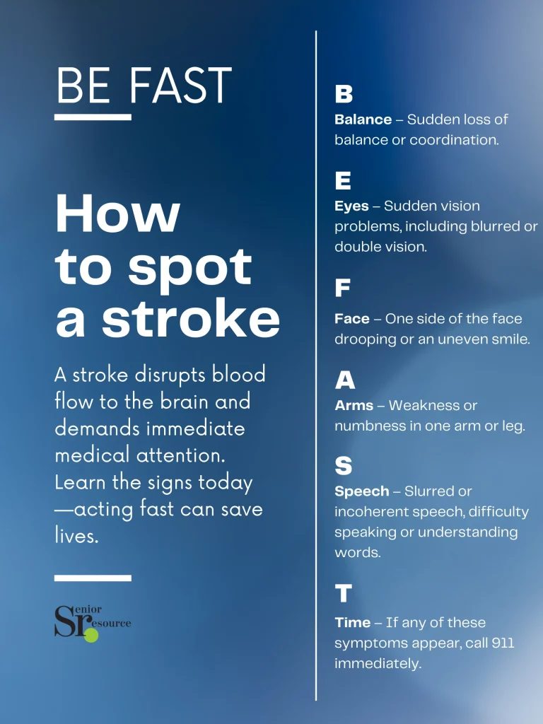 BE FAST recognizing the signs of a stroke