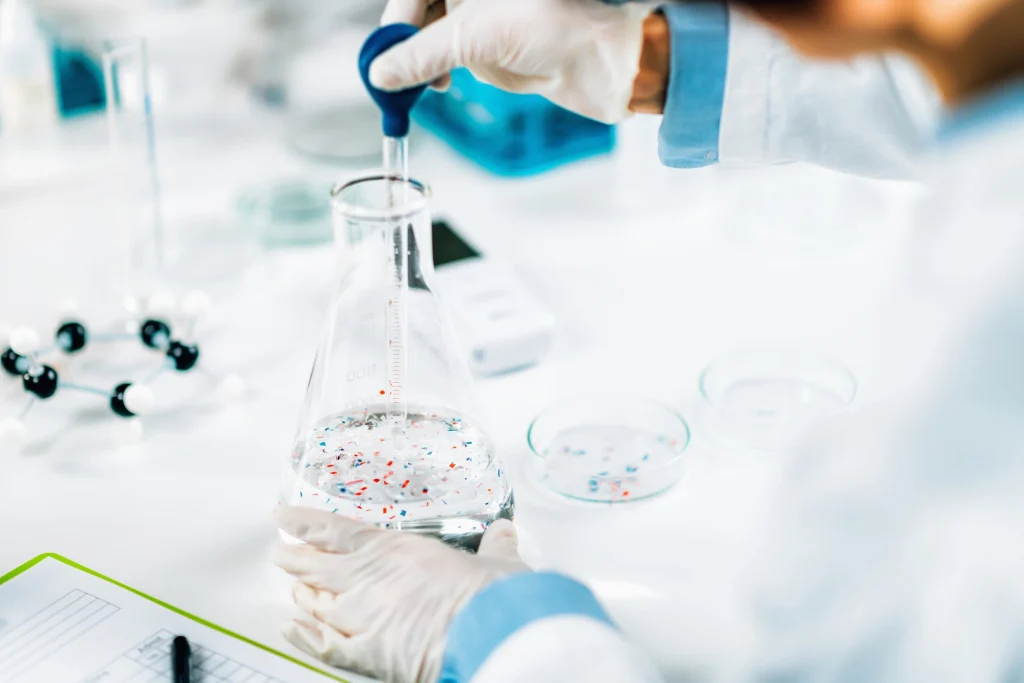 Microplastics research, conceptual image - stock photo