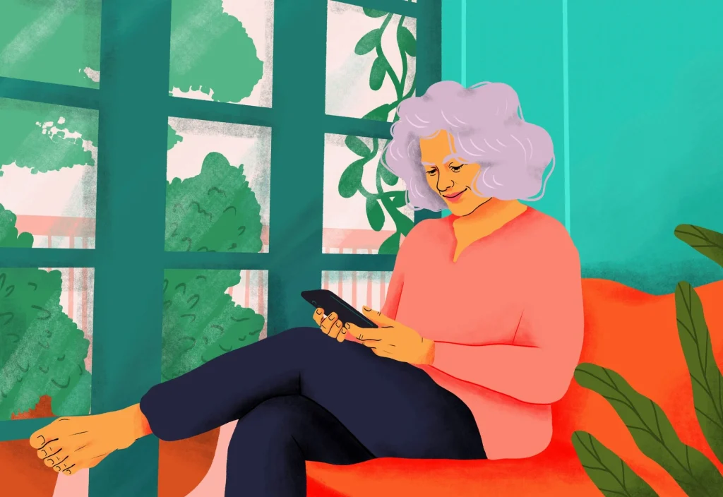 senior lady on phone