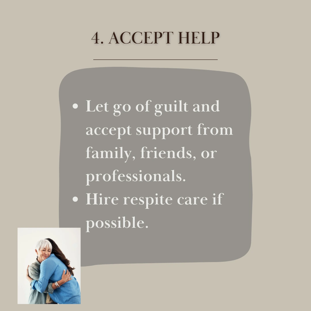 Accept Help Without Feeling Guilty infographic by senior resource