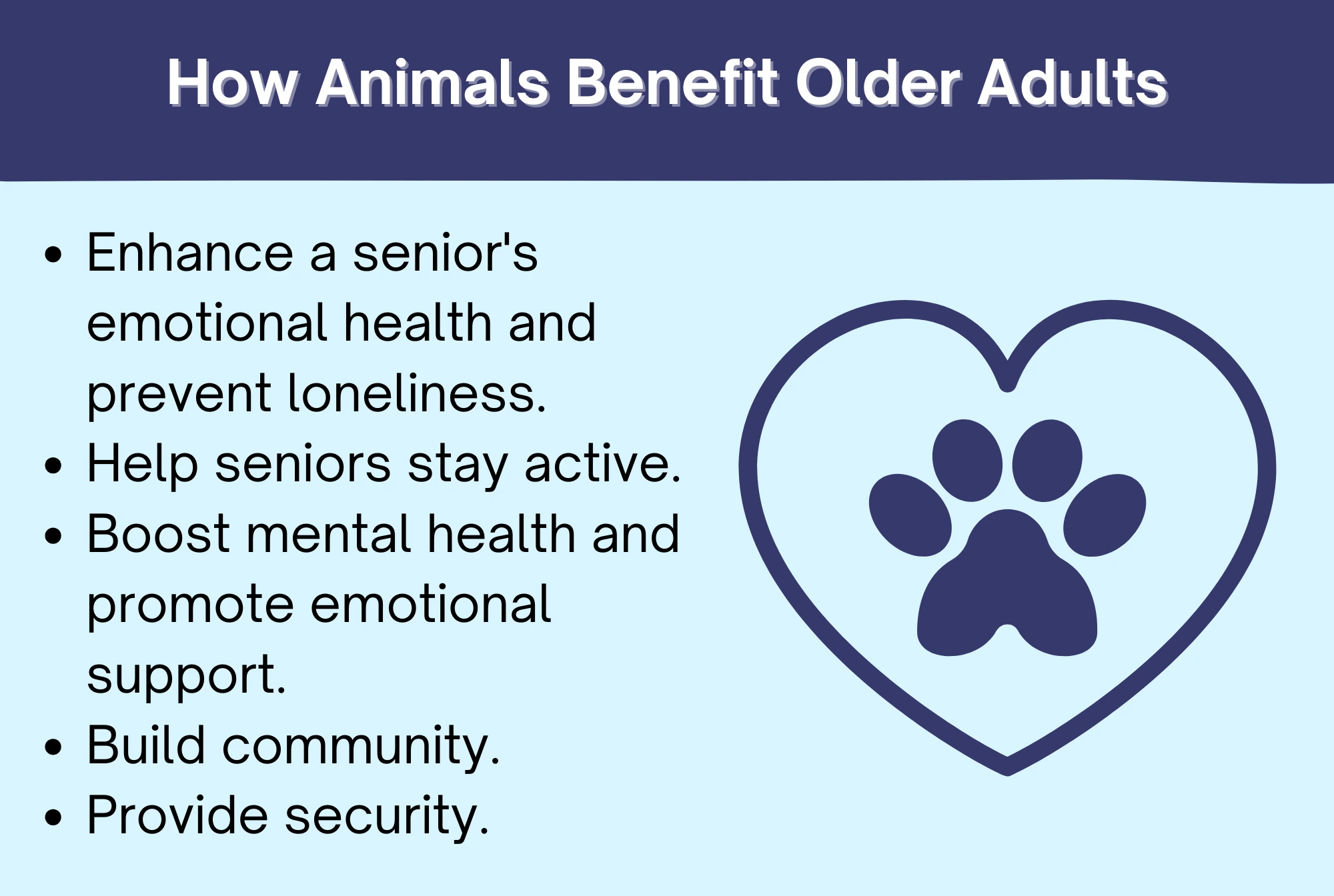 How Animals Benefit Older Adults original infographic by senior resource