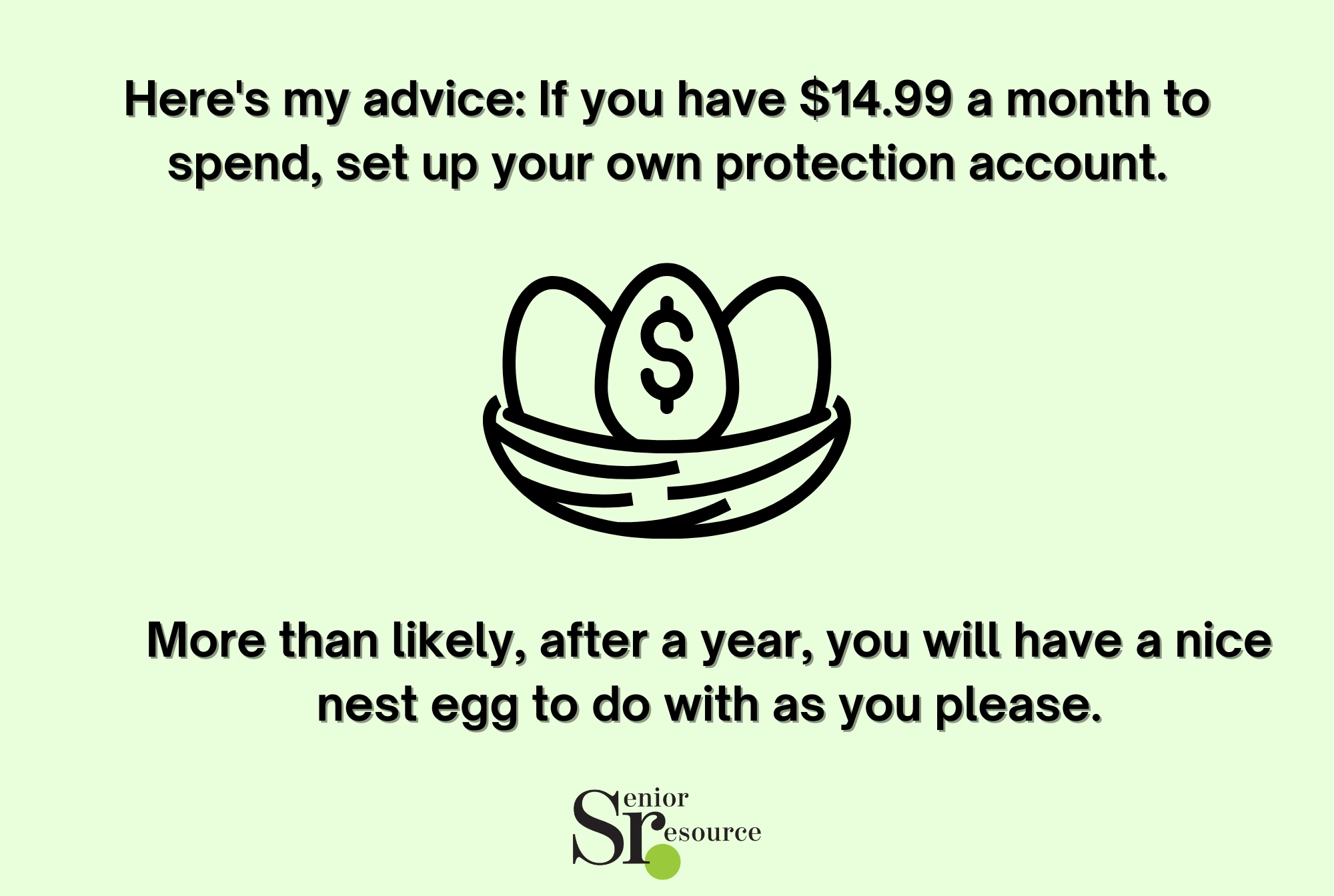 nest egg infographic by senior resource