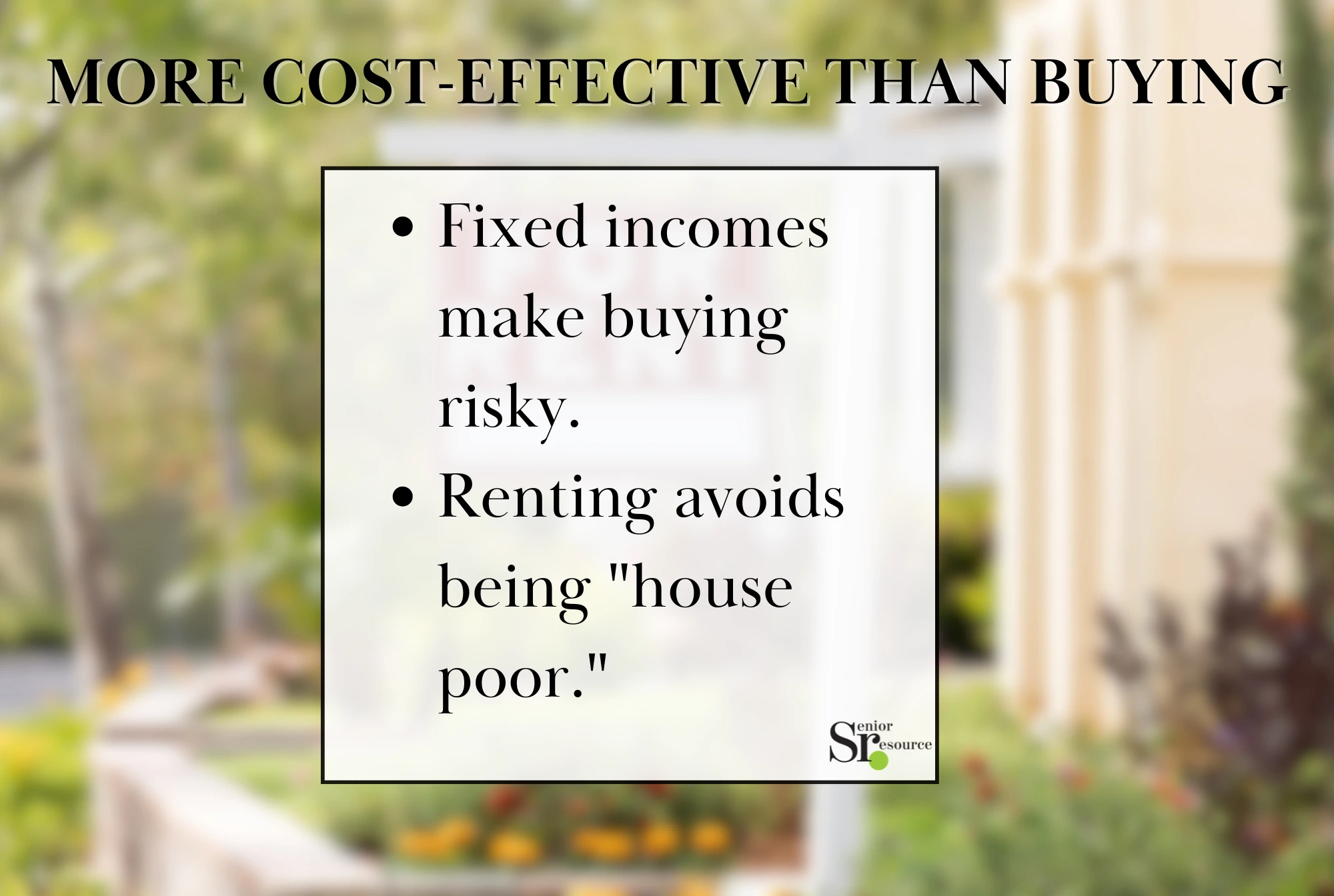 infographic - more cost-effective than buying seniot resource
